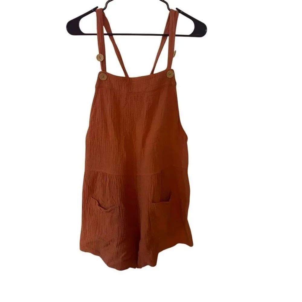 Ces femme shorts jumpsuit adjustable medium orange
